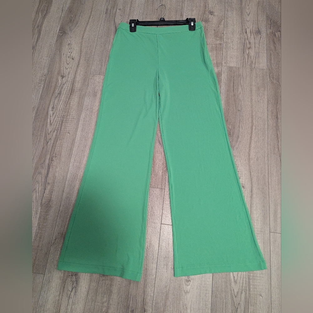 Mango Vibrant Green Wide-Leg Pants